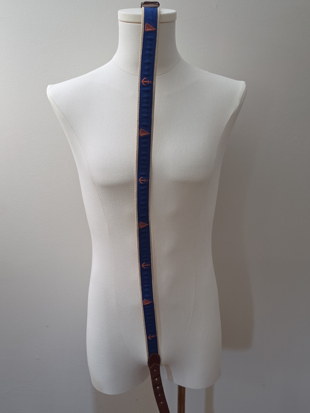 J. Crew Blue And Orange Leather Woven Belt